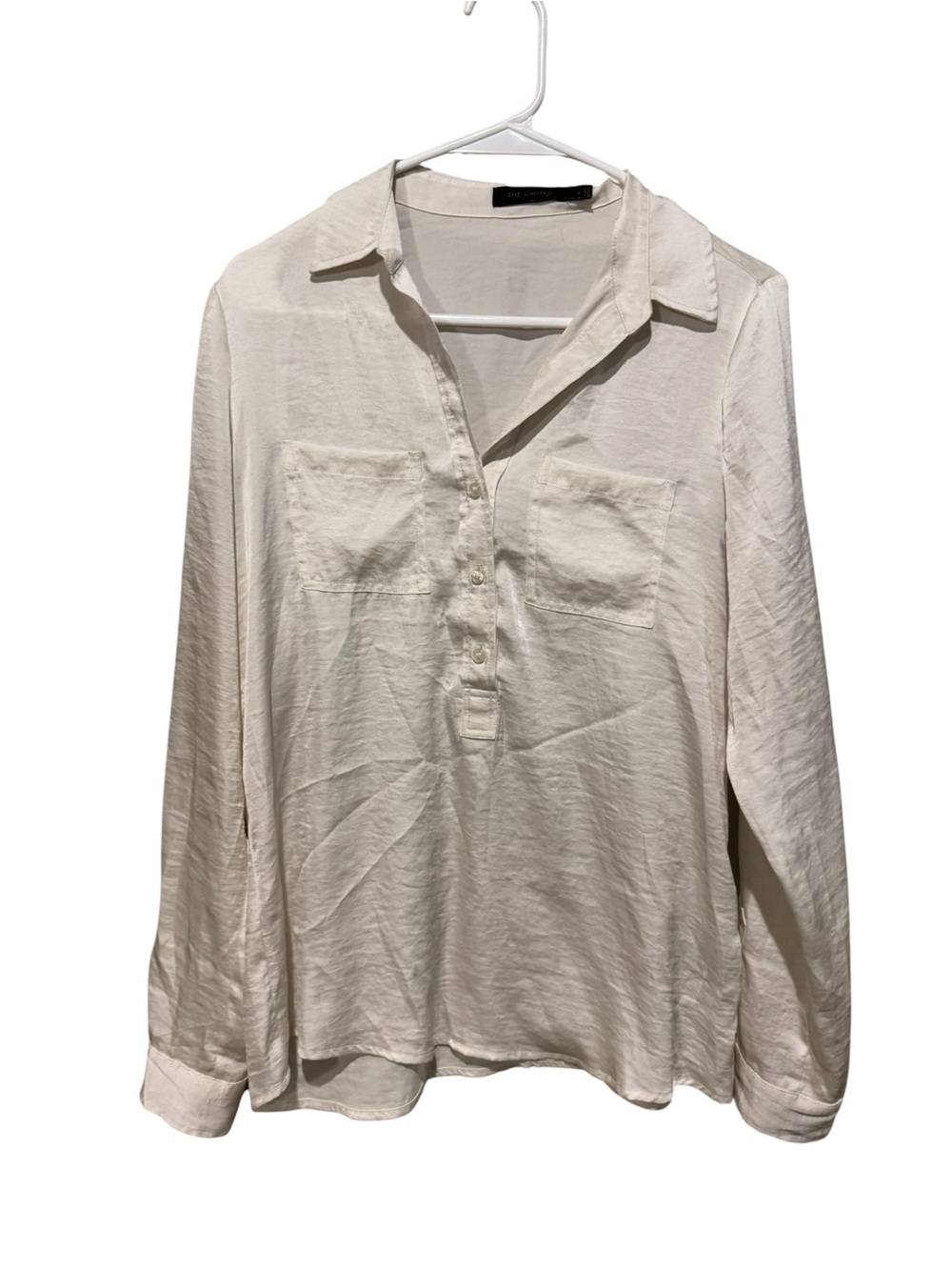 The Limited Cream Button-Front Long Sleeve Shirt